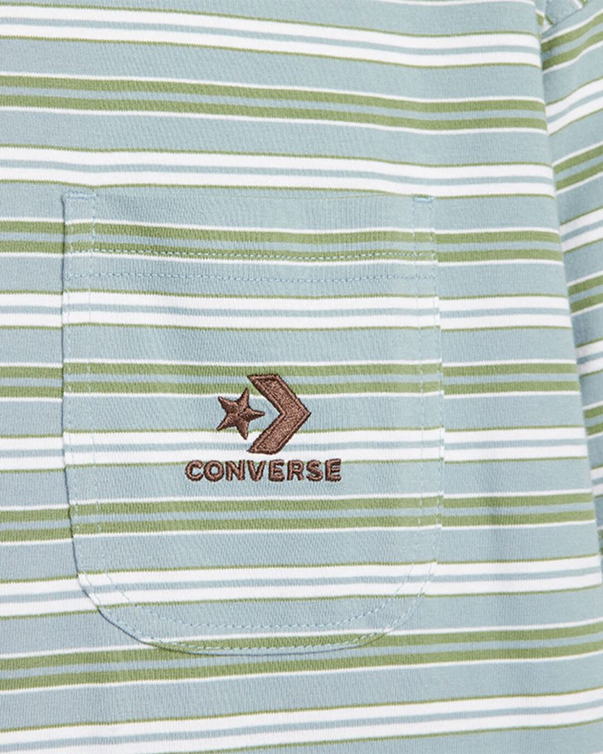 Men's Converse Striped Star Chevron Pocket T-Shirts Stripes | AU 0C63EE